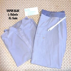 FIGS VAPOR BLUE SPACE DYE RAFAELA SCRUB TOP